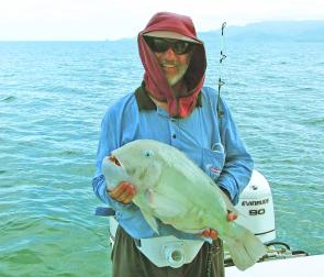 Graham Lawson from Townsville with a 5kg tuskfish caught on an inshore shoal. 